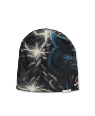Airbrush Panther Skully Ribbed-Knit Beanie