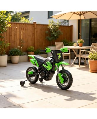 12V Kids Electric Dirt Bike with Training Wheels, 55 lbs Capacity, Ages 3-6