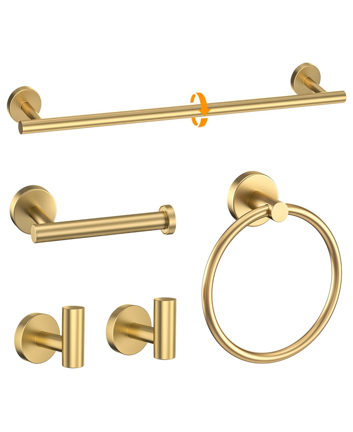 Cyqbd 5 Pieces 23.6"Towel Bar Set Bathroom Hardware Wall mounted