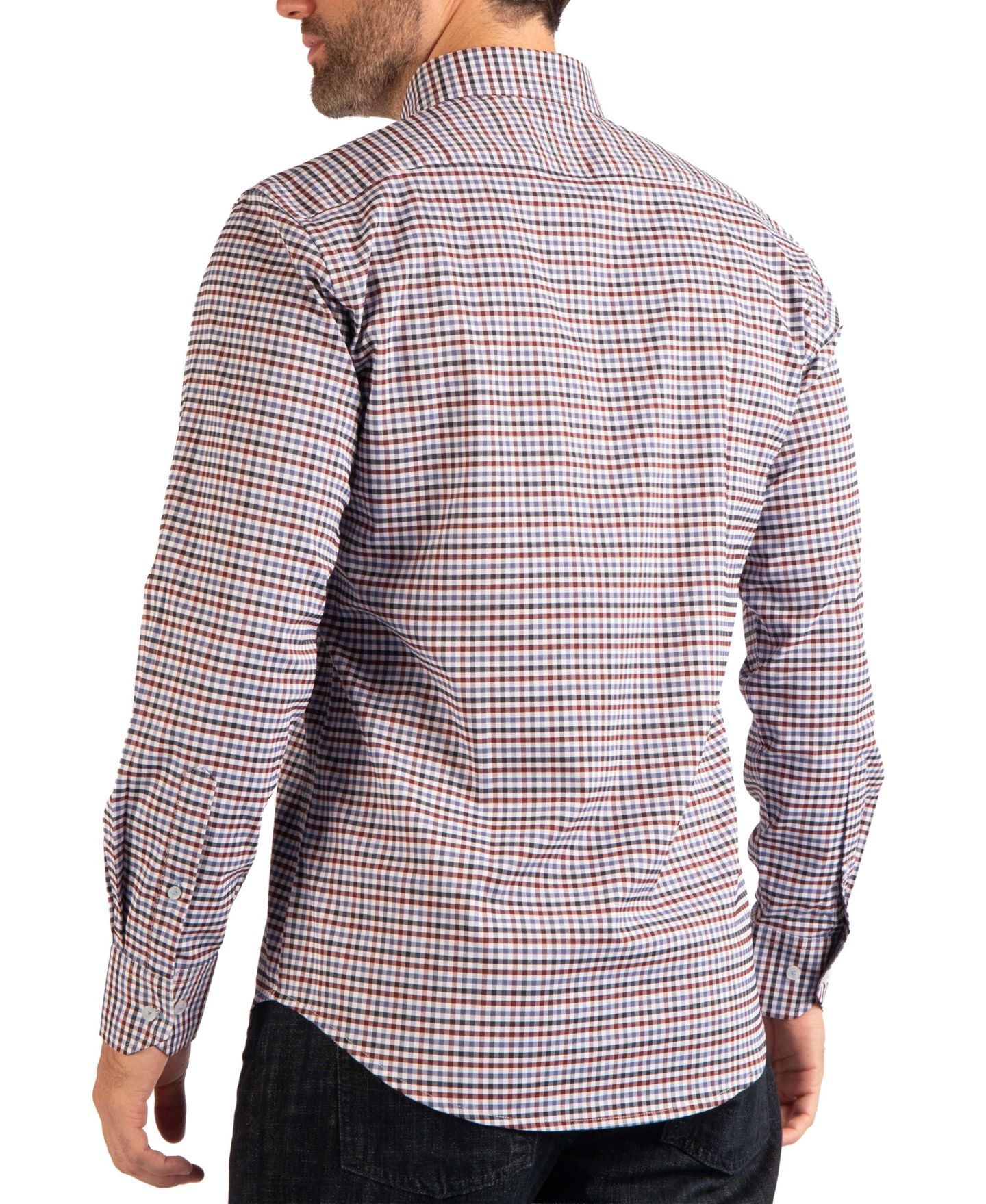 Мужская рубашка Tailorbyrd Multi-Color Gingham Long-Sleeve Regular-Fit, цвет: Синий — фото 2