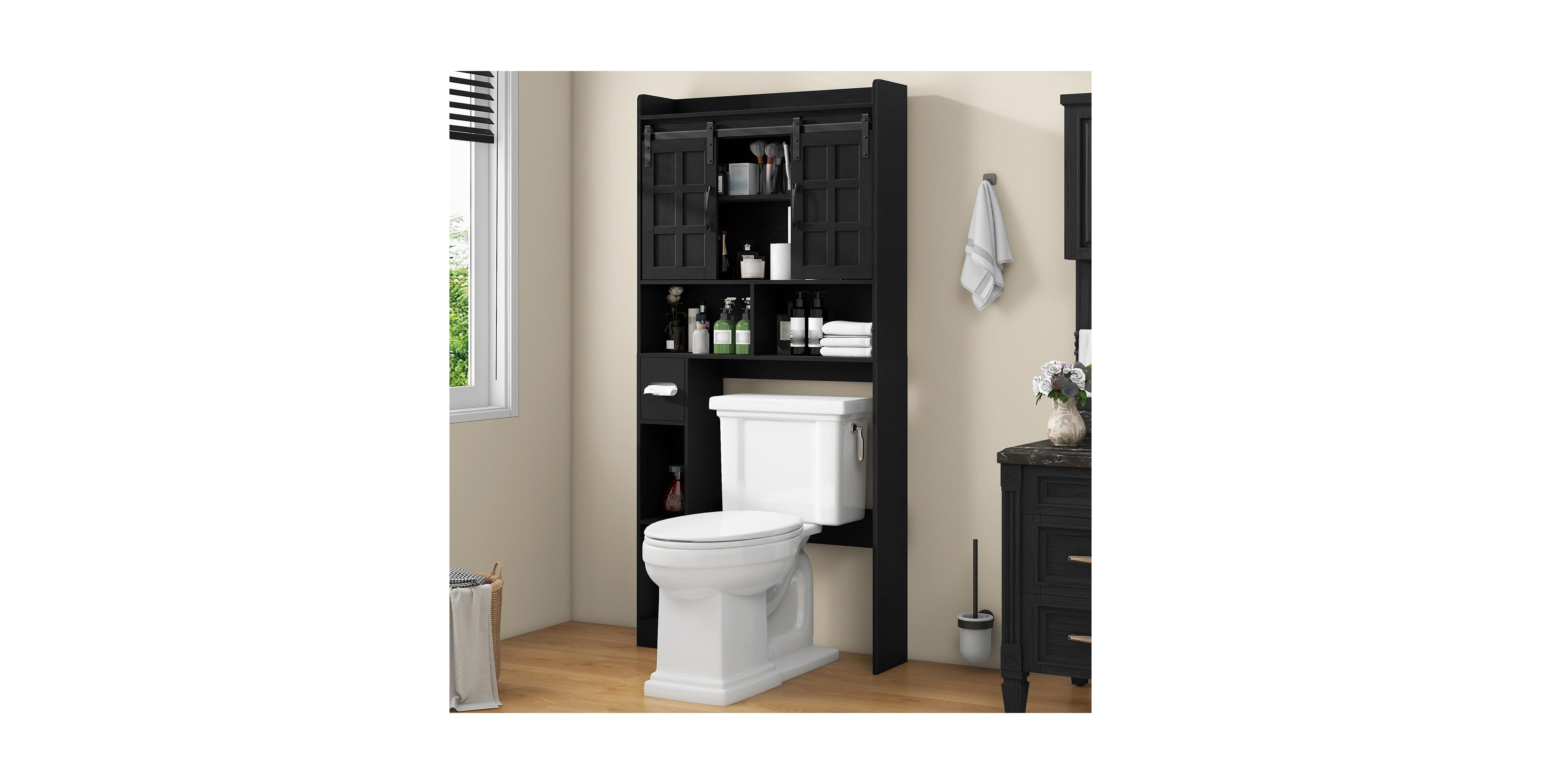 Vabches Over The Toilet Storage Cabinet with Sliding Doors