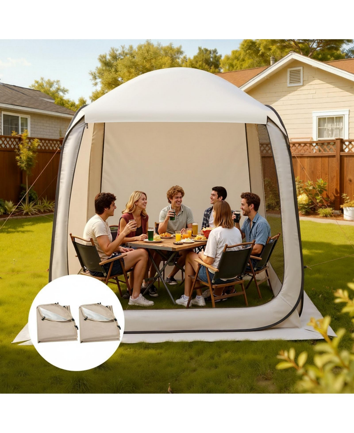 Sugift 300D Oxford Sun Shade Canopy Cover for 6x6 Ft Screen House Tent