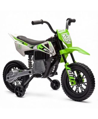 12V Dual-Motor Electric Motorcycle with Training Wheels and Rear Suspension, 66 lb, Ages 3-6 Years