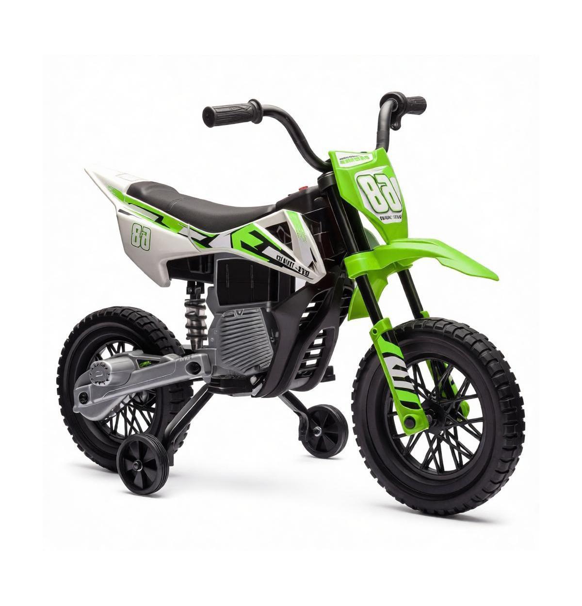 Sevorley 12V Dual-Motor Electric Motorcycle with Training Wheels and Rear Suspension, 66 lb, Ages 3-6 Years