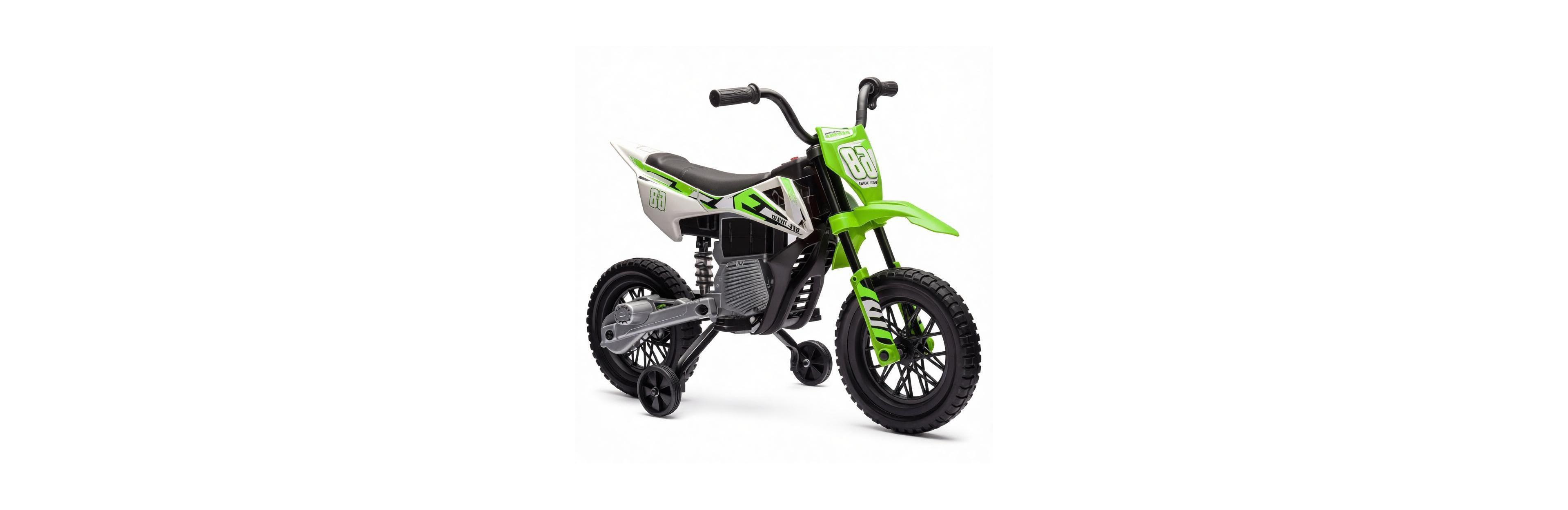 Sevorley 12V Dual-Motor Electric Motorcycle with Training Wheels and Rear Suspension, 66 lb, Ages 3-6 Years