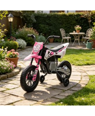 12V Kids Electric Ride-On Motorcycle with Training Wheels and Manual Throttle Control, 66 lbs. Capacity, Ages 3+
