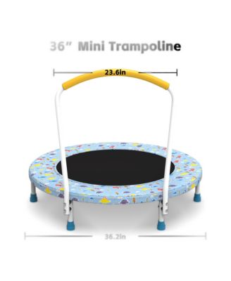 36inch Mini Trampoline for Kids Ages 1-6 Indoor Outdoor Trampoline with Handle Fun for Kids