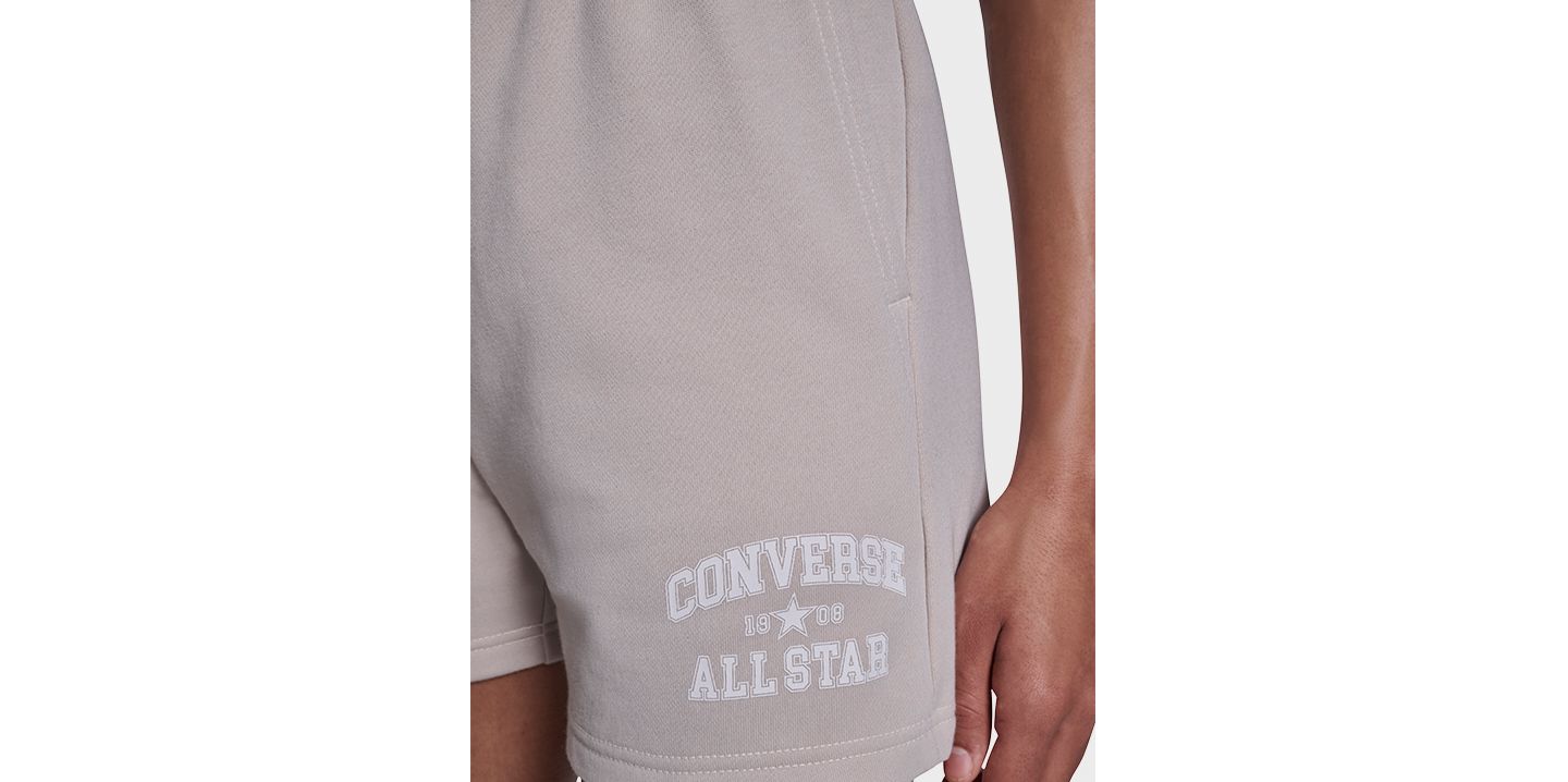 Женские шорты Converse All Star High-Rise French Terry Athletic, 3.5" Inseam, цвет: Экрю — фото 6