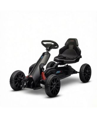 Pedal Go Kart with 4-Position Adjustable Seat & Handbrake, 66 lb Capacity, Ages 3-8