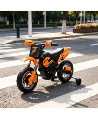 12V Kids Electric Dirt Bike with Dual 35W Motors, Training Wheels and Rear Suspension, 55 lbs Capacity, Ages 3-6