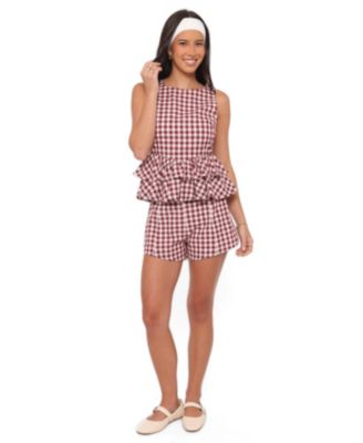 Women's Landon High-Waisted Gingham Shorts, 2" Inseam