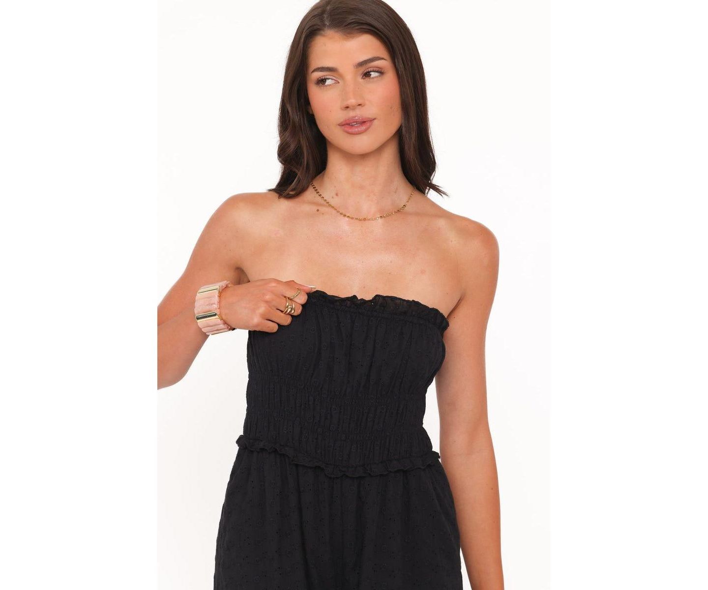 Женский комбинезон Petal and Pup Yulissa Strapless Jumpsuit, цвет: Чёрный — фото 4