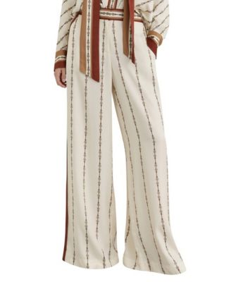 Women's Lydia Wide-Leg Chain-Print Pants