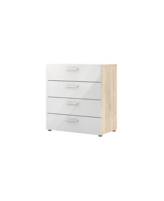 White Wooden Dresser - 4 Drawer Bedroom Furniture for Storage and Organization