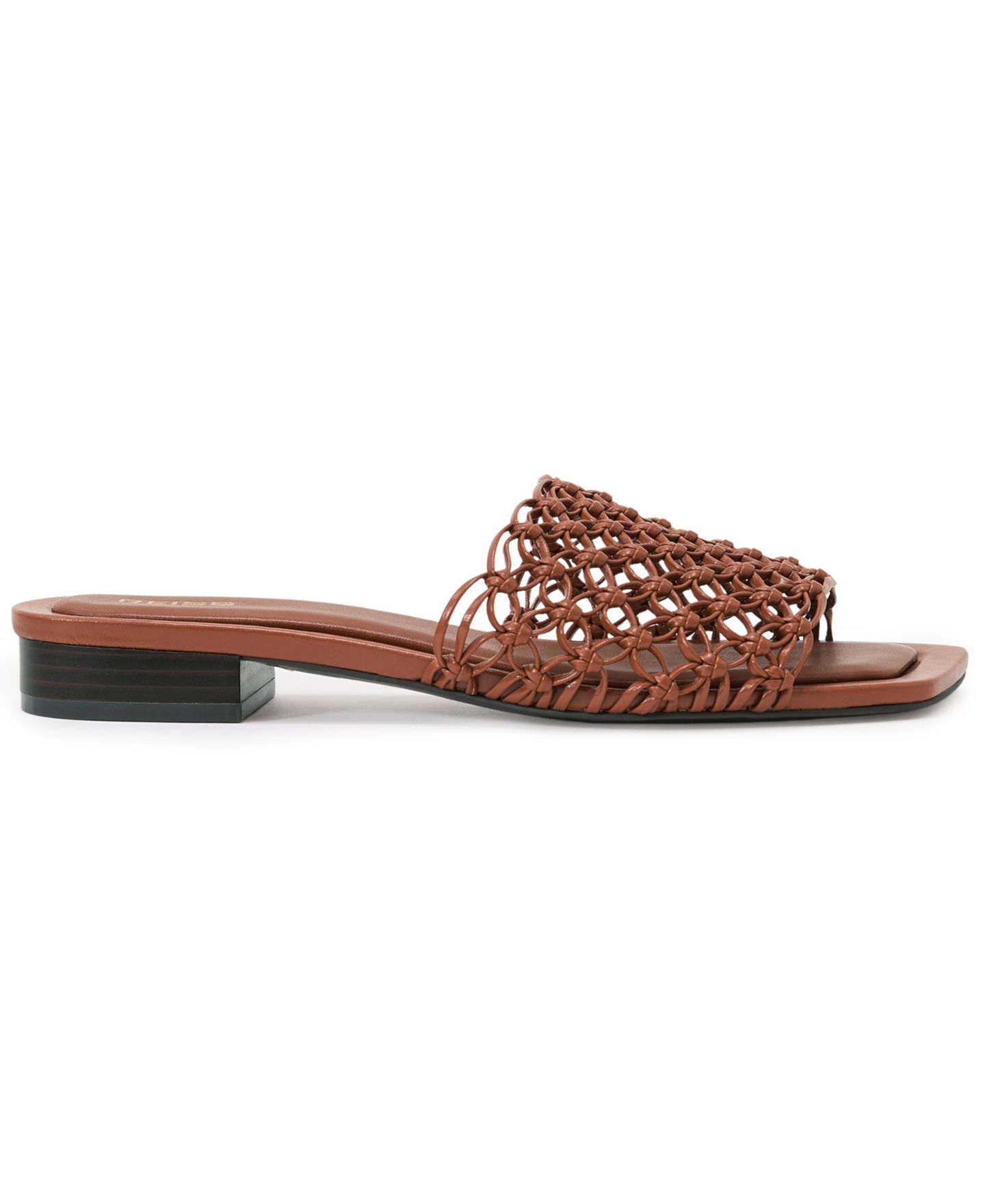 Женские сандалии REISS Square-Toe Low-Heel Faux Leather, цвет: Рыжевато-коричневый — фото 1