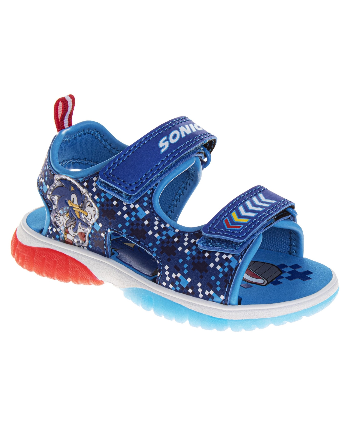 Sonic The Hedgehog Big Boys Hook and Loop Sport Sandals with Tails