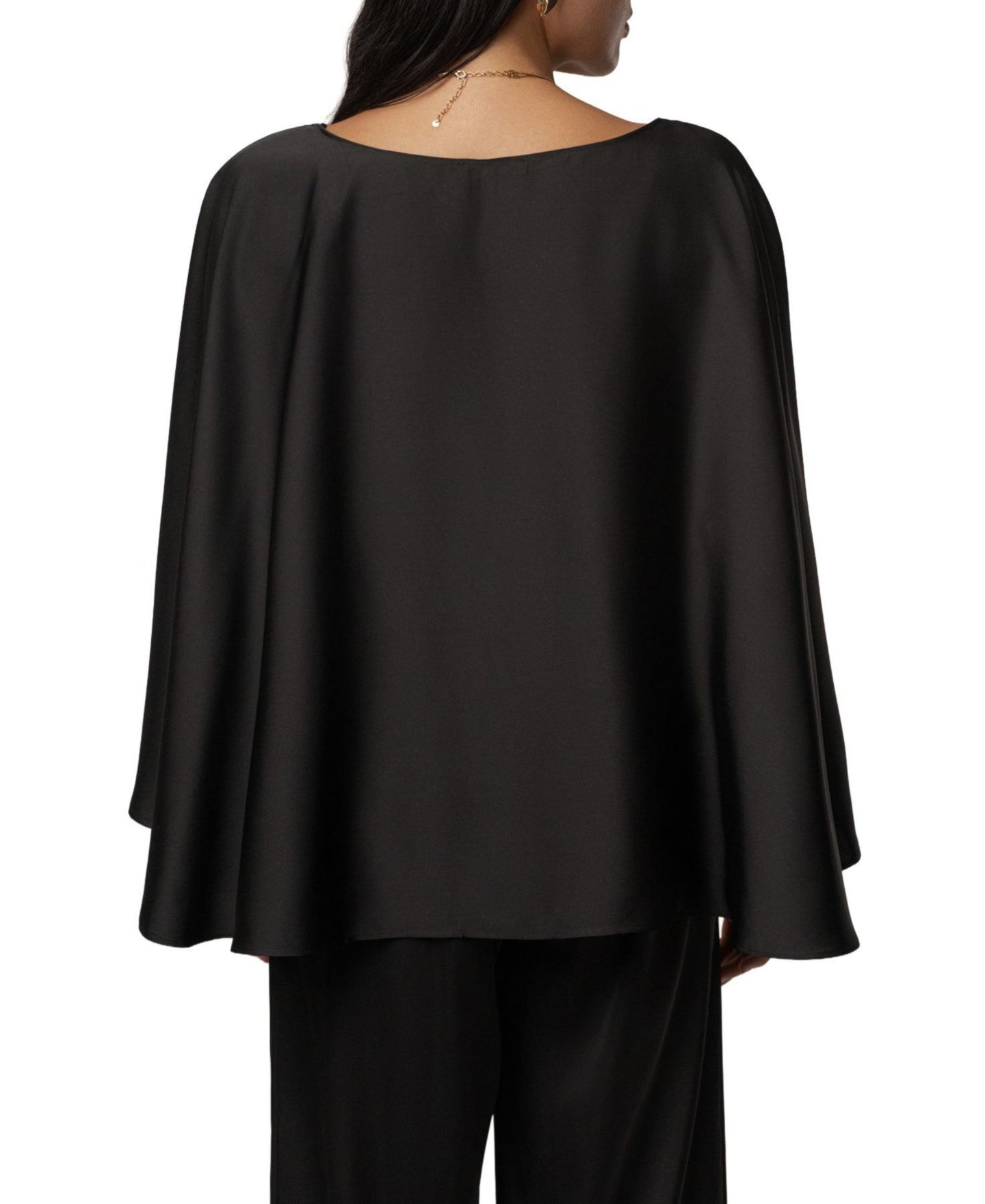 Женский комплект JLUXLABEL Power & Poise Satin Wide-Leg Detachable Belt Blouse and Pants, 2-Piece Set, цвет: Чёрный — фото 5