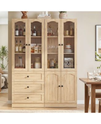 Pantry Cabinet Set of 2 with Drawers, Kitchen Storage Cabinet with Shelves and Doors
