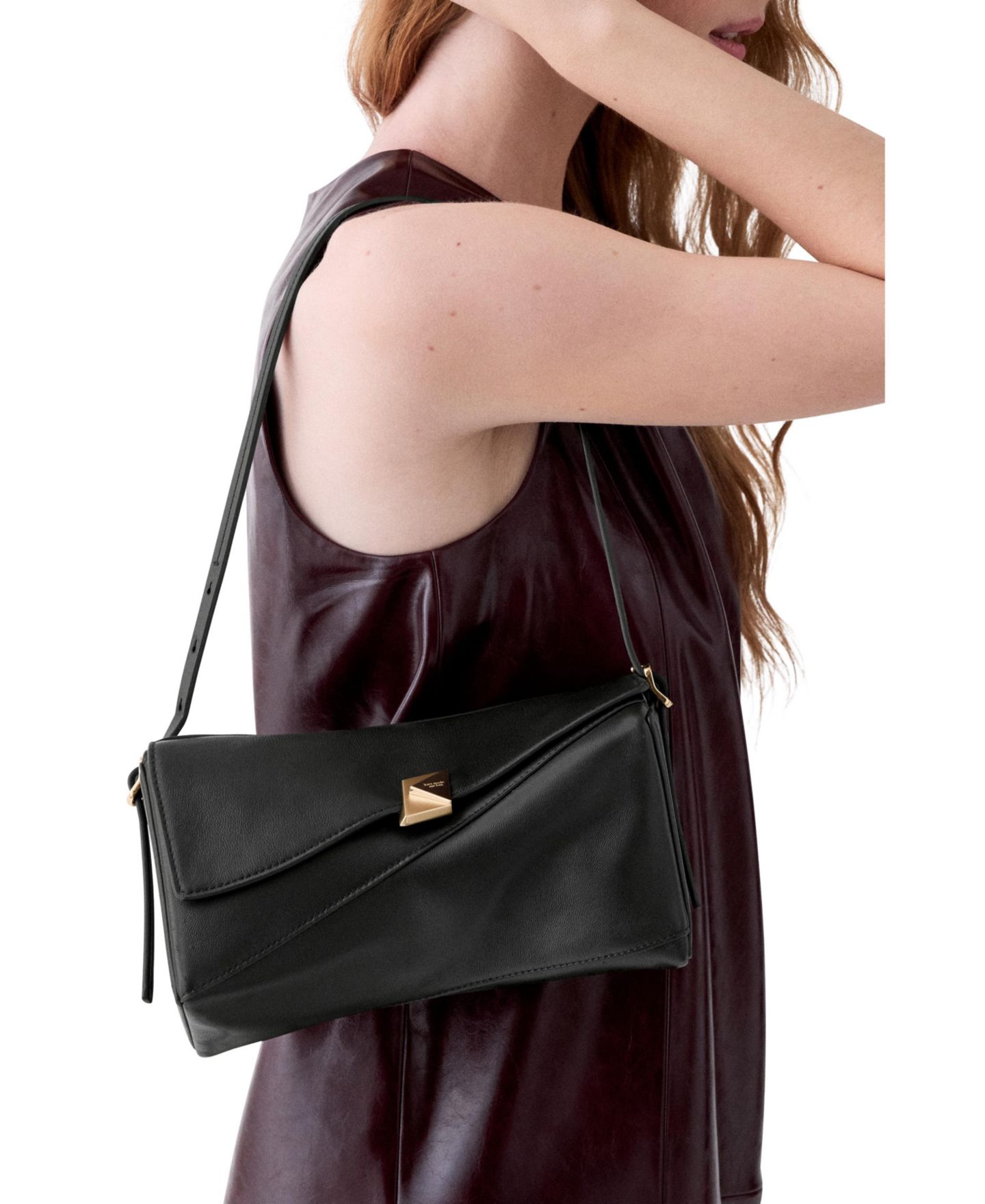 Женская сумка kate spade new york Deco Twisted Small Flap Shoulder, цвет: Чёрный — фото 3