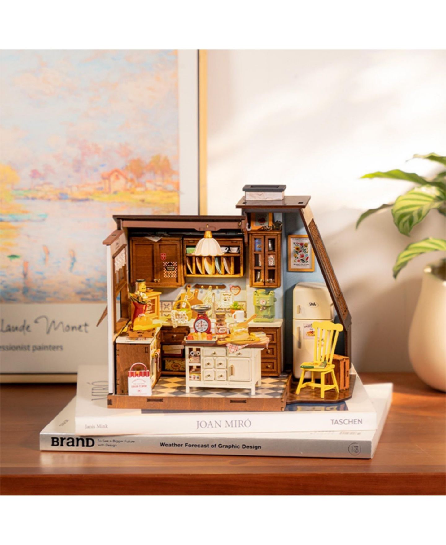 Детские аксессуары для кукол Robotime Baking Kitchen Wooden 3D Puzzle Dollhouse Kit, Ages 14+ — фото 4