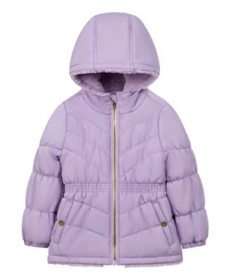 Girls' 4-16 Heavyweight Faux Fur-Lined Puffer Jacket