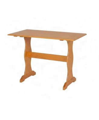 Solid Pine Small Kitchen Dining Table with Farmhouse Trestle Base