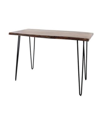 52-Inch Red Solid Acacia Counter Height Dining Table with Metal Base