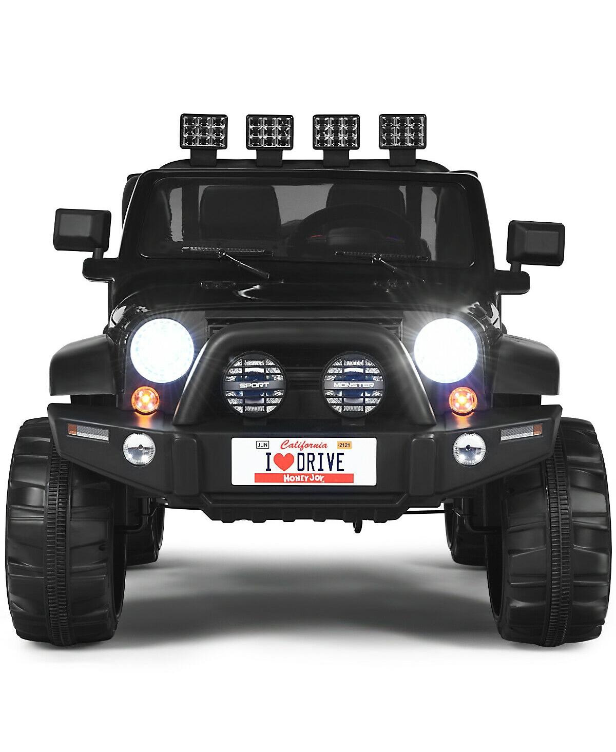 Mecale 48.5 in 12V Remote-Control 2-Seater Ride On Truck, 110-lb Capacity, Ages 3+ - Black