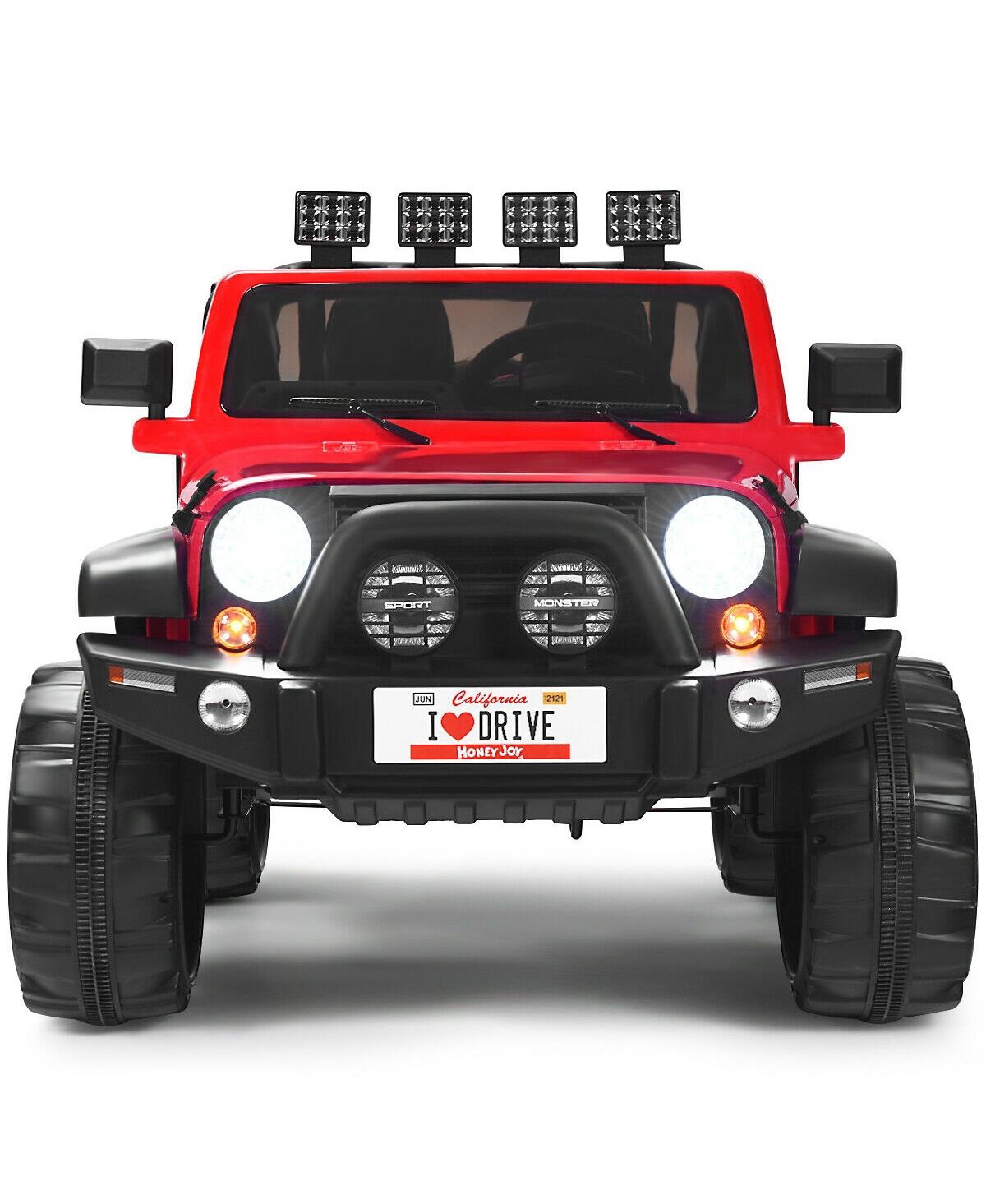 Mecale 48.5 in 12V Remote-Control 2-Seater Ride On Truck, 110-lb Capacity, Ages 3+ - Red