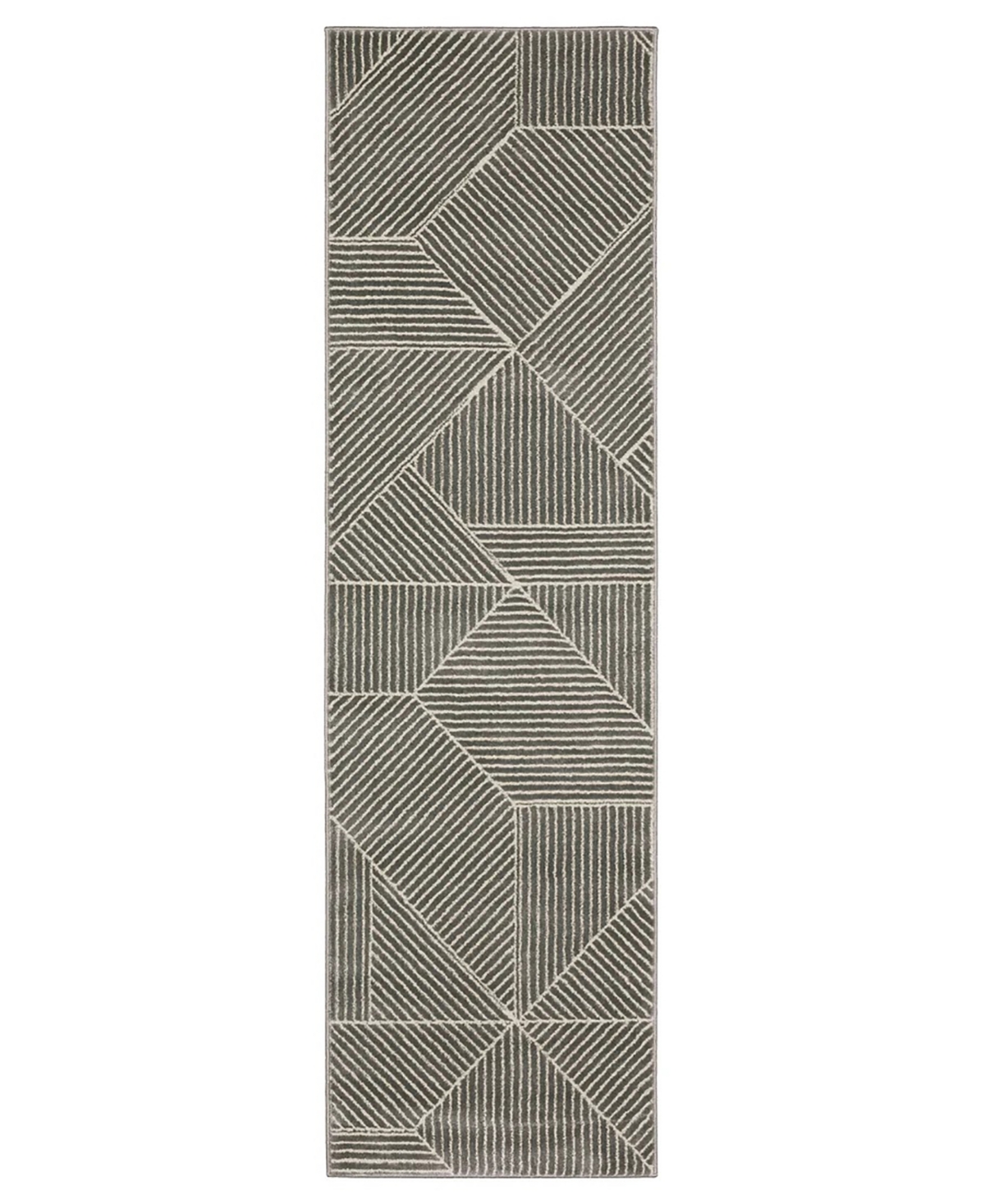 RRAY08068230ST 2 ft. 3 in. x 7 ft. 6 in. Raylan RAY08 Casual Power Loomed Rectangle Area Rug, Gray