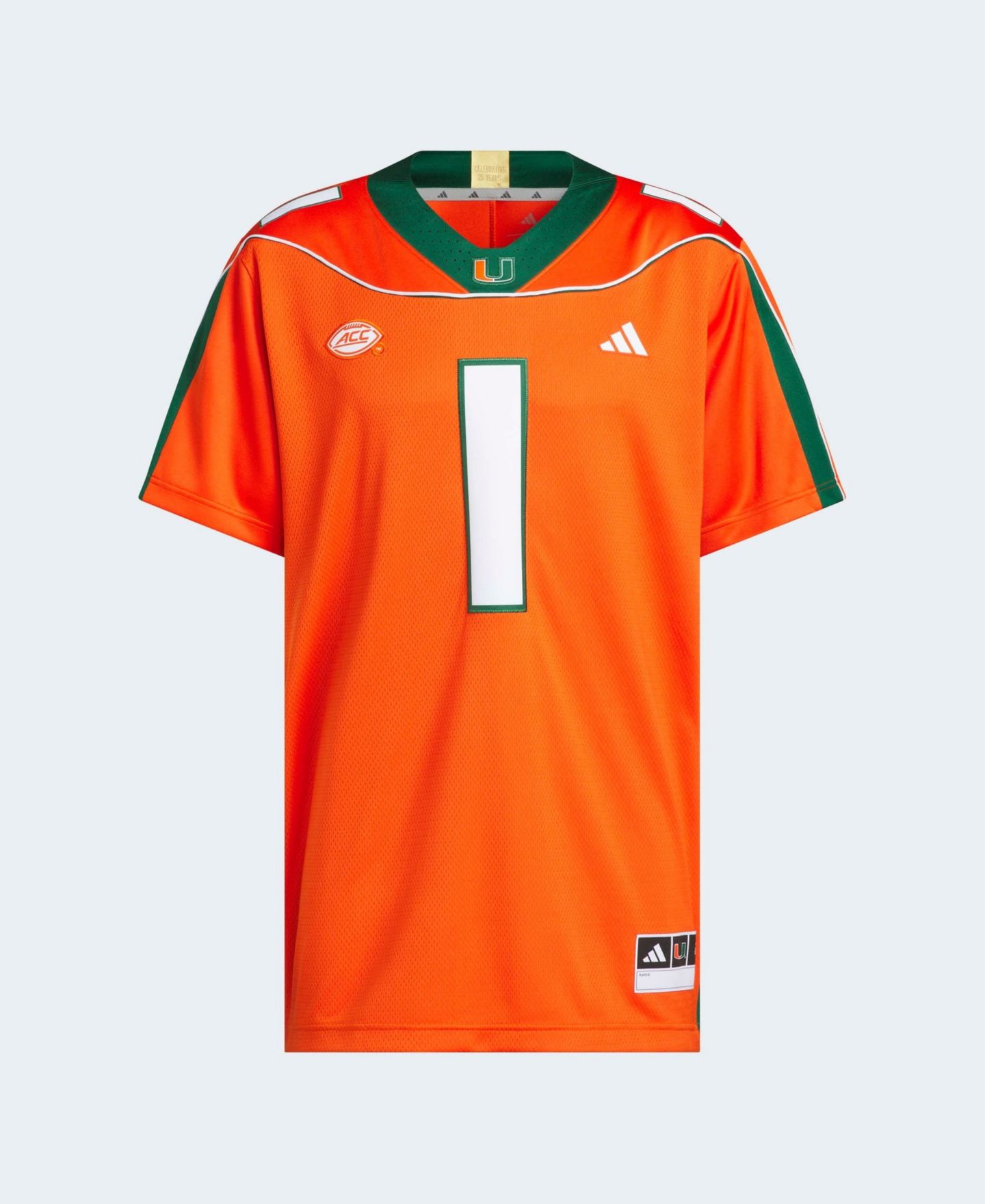Мужской топ adidas 1 Orange Miami Hurricanes It's Back Premier Jersey — фото 5