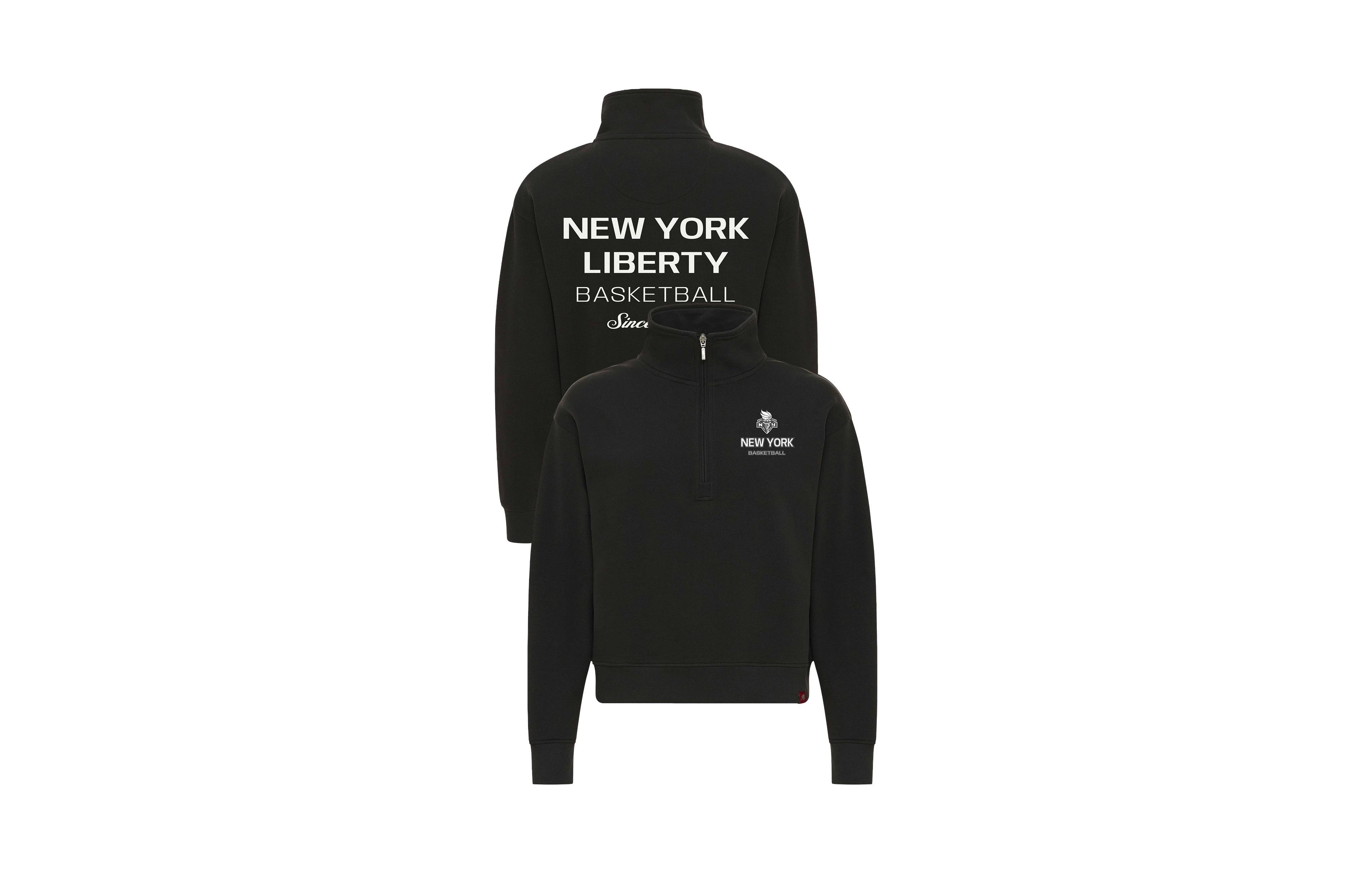 Sportiqe Women's Anthracite New York Liberty Athletic Club Collection Marant Quarter-Zip Pullover