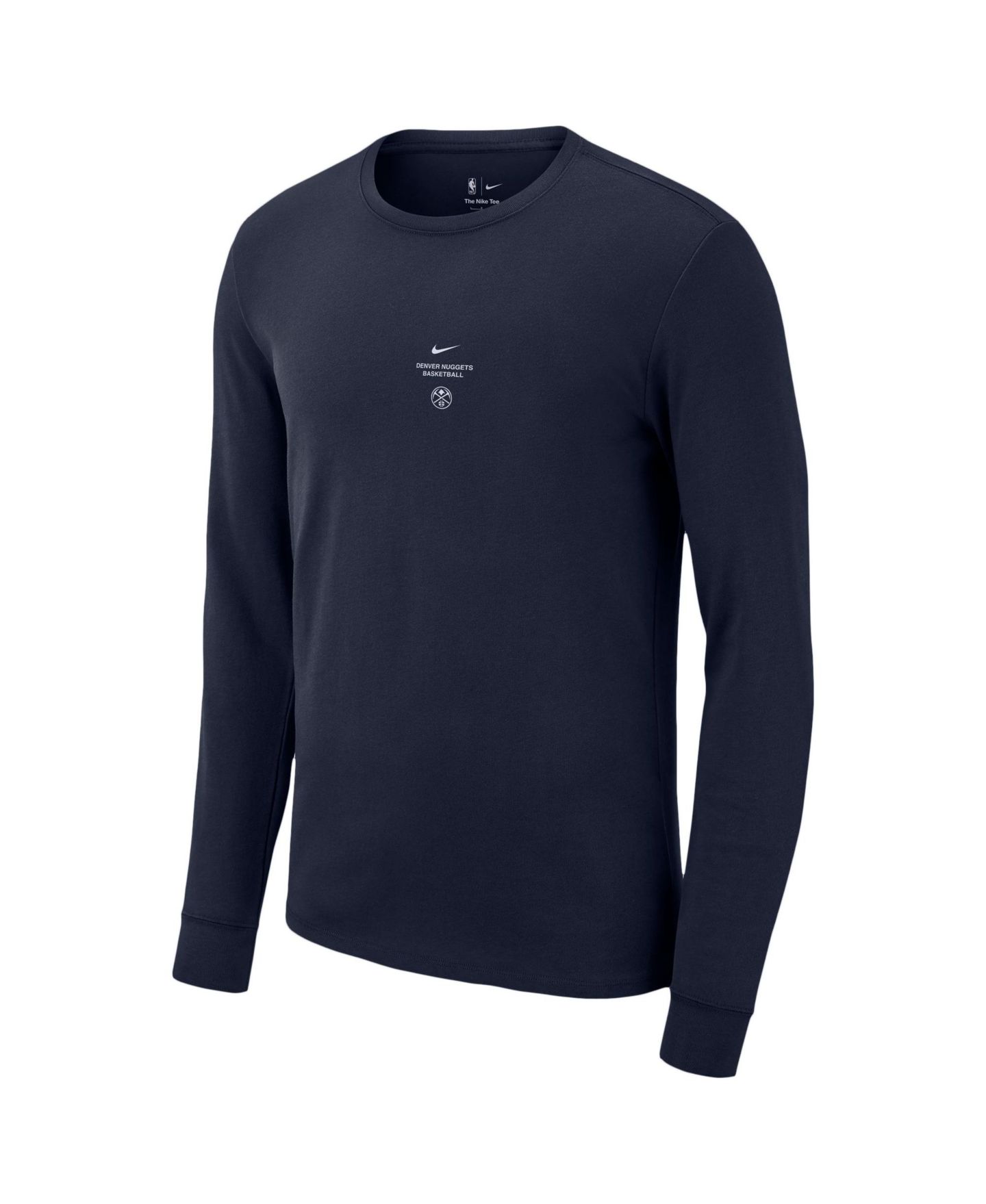 Мужская футболка Nike Navy Denver Nuggets 2026 Standard Issue Practice Long Sleeve — фото 2