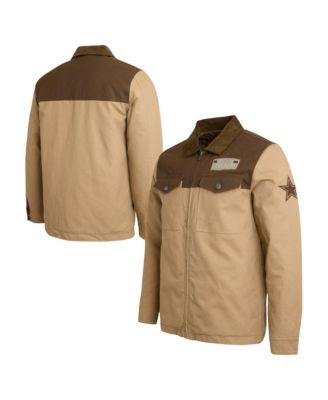 Men's Brown Dallas Cowboys Full-Zip Canvas Jacket