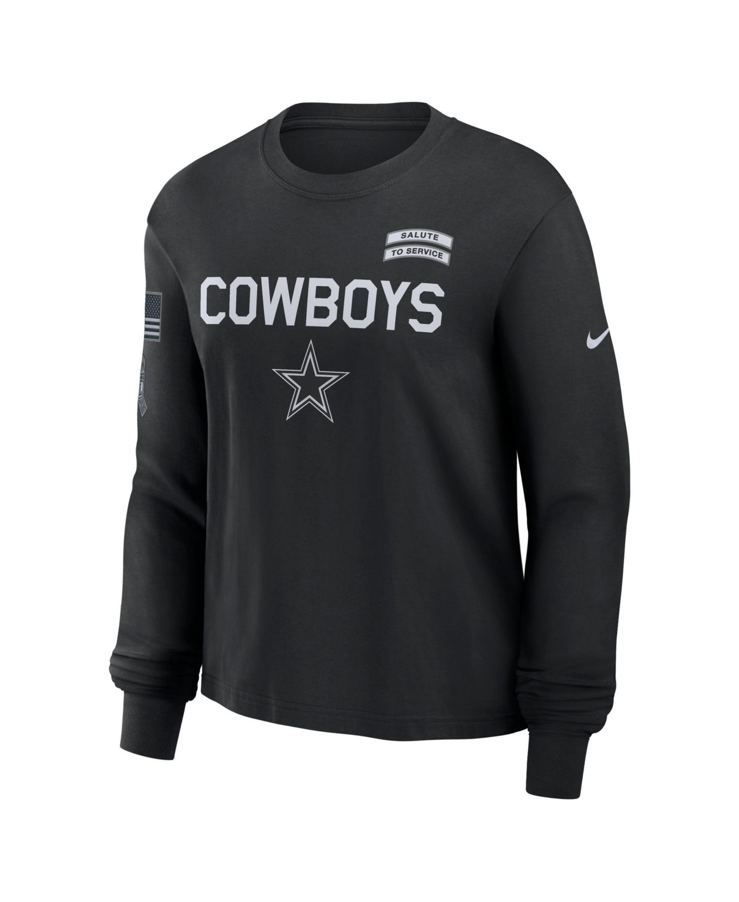 Женская футболка Nike Black Dallas Cowboys 2026 Salute to Service Sideline Long Sleeve — фото 3