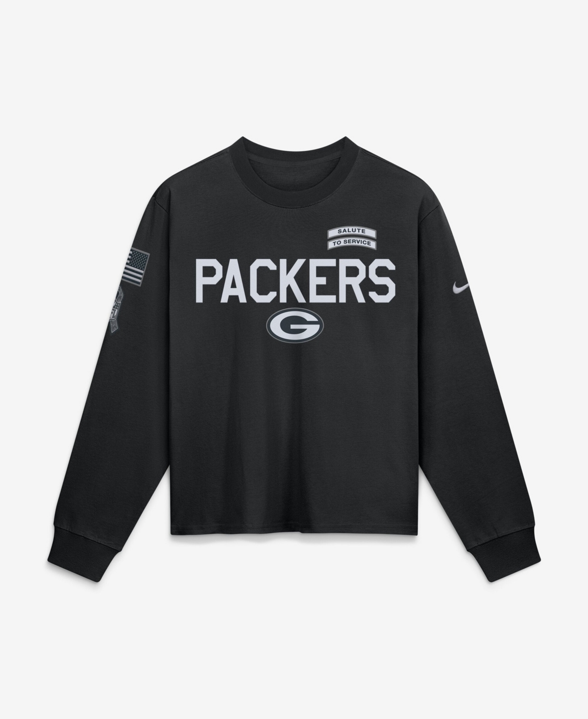 Nike Women's Black Green Bay Packers 2026 Salute to Service Sideline Long Sleeve T-Shirt