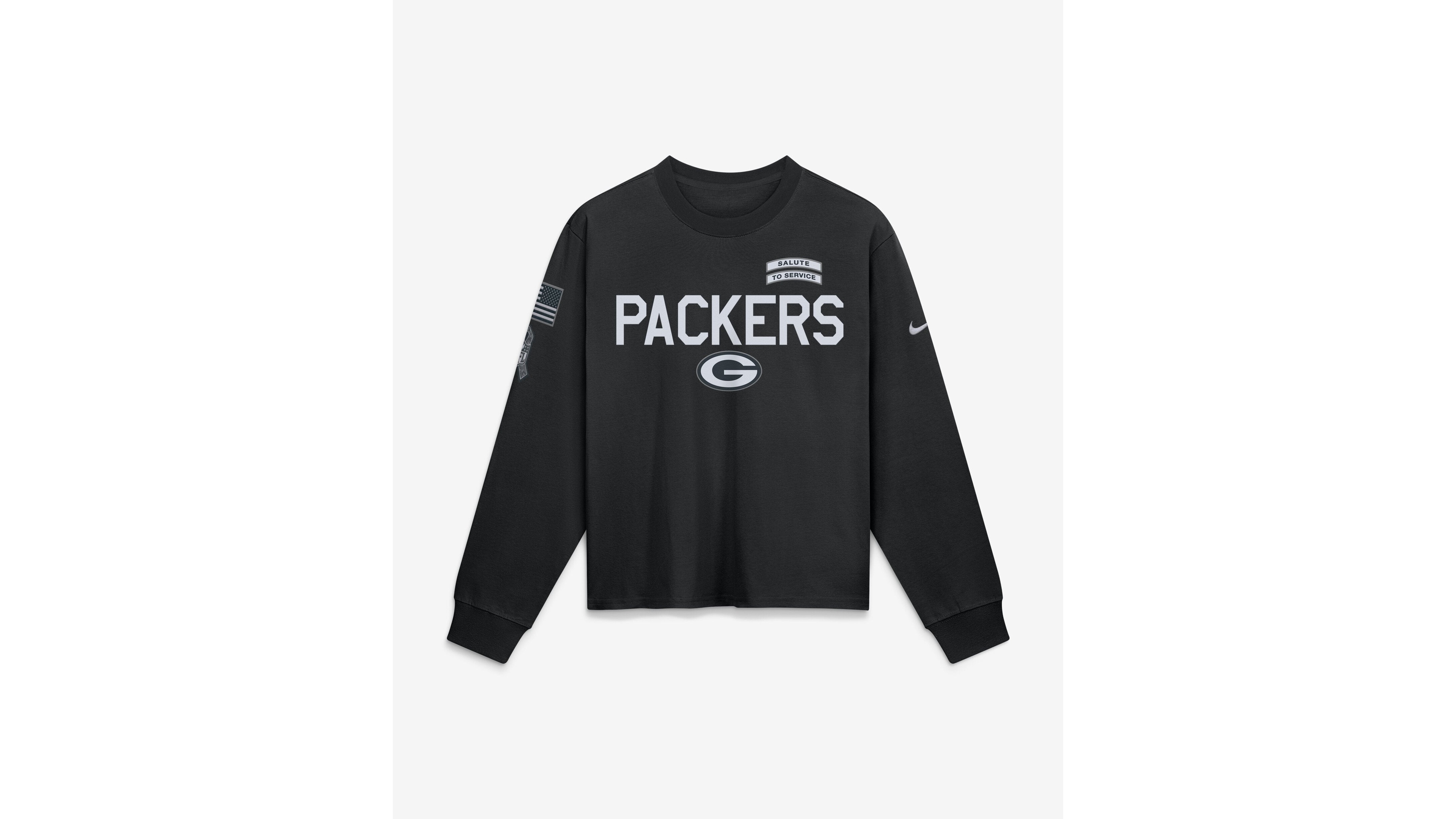 Nike Women's Black Green Bay Packers 2026 Salute to Service Sideline Long Sleeve T-Shirt