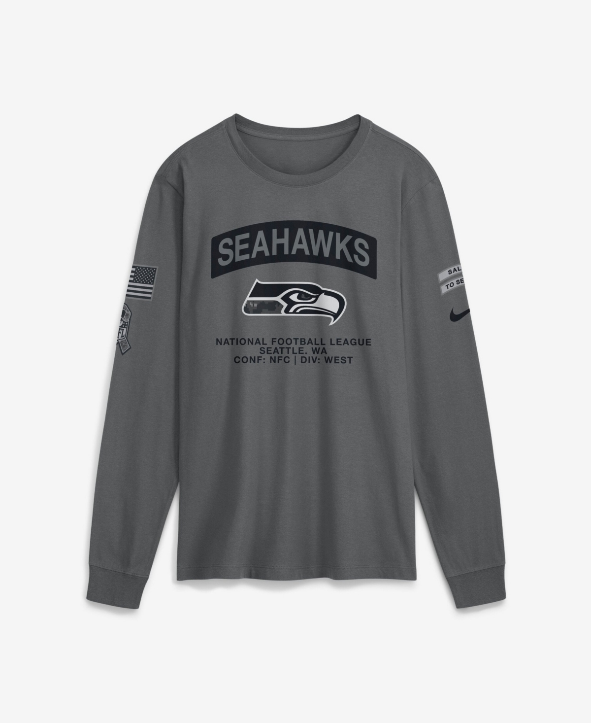 Nike Men's Gray Seattle Seahawks 2026 Salute to Service Long Sleeve T-Shirt