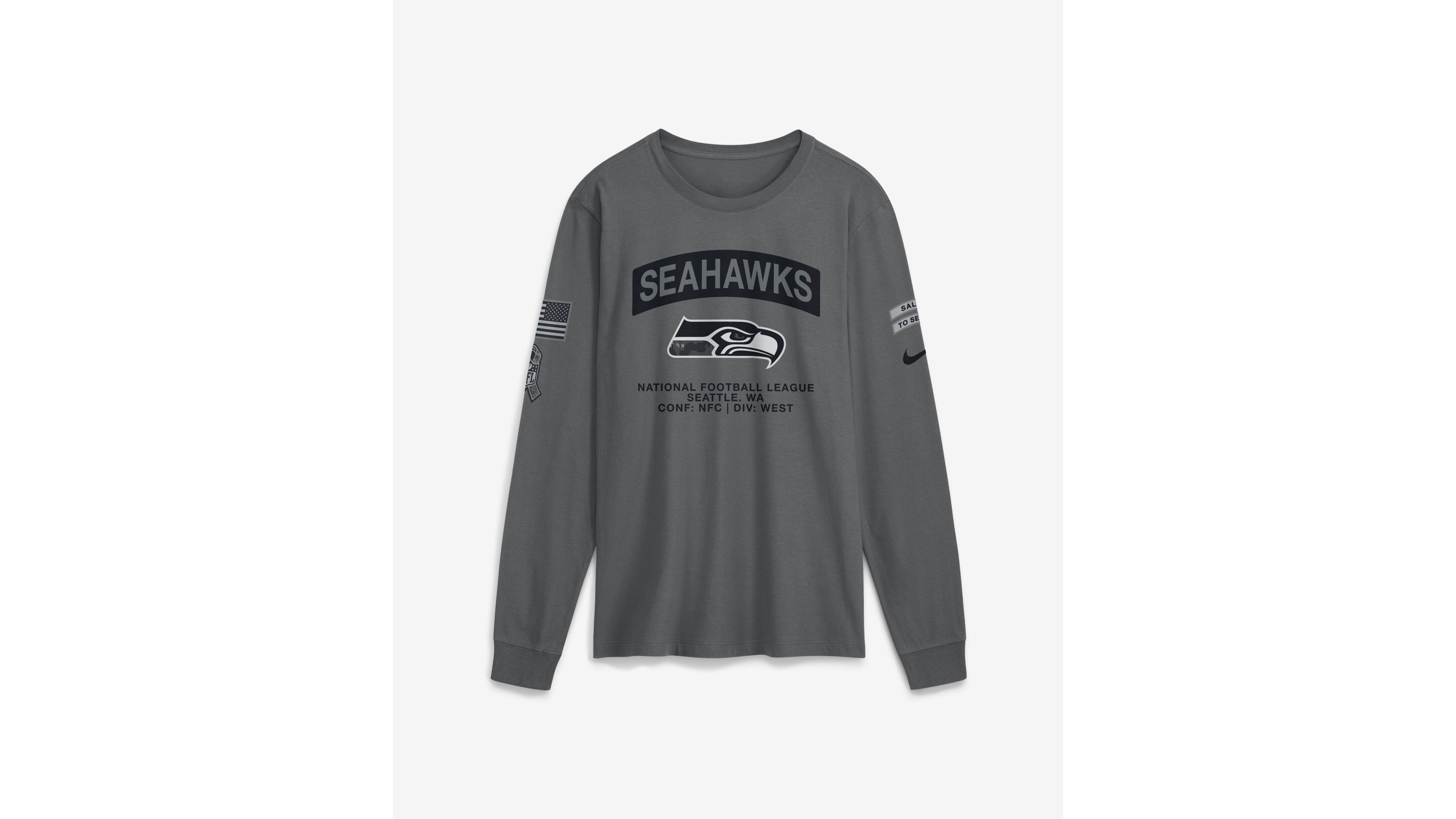 Nike Men's Gray Seattle Seahawks 2026 Salute to Service Long Sleeve T-Shirt