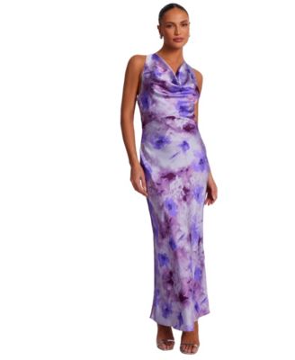 Women's Satin Cowl Neck Midaxi Dress