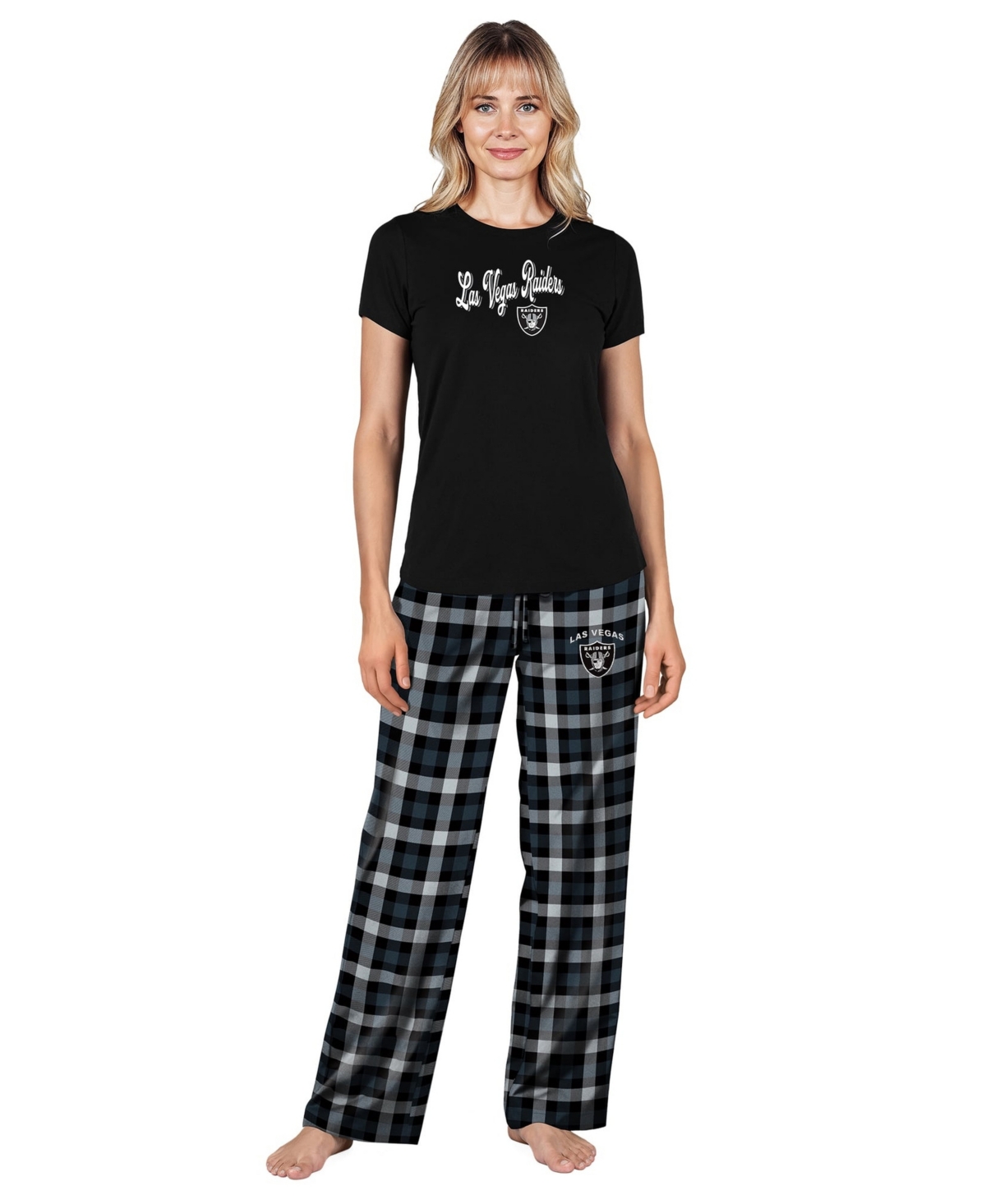 Concepts Sport Women's Black Las Vegas Raiders Highland Sleep Set - Black, Gray