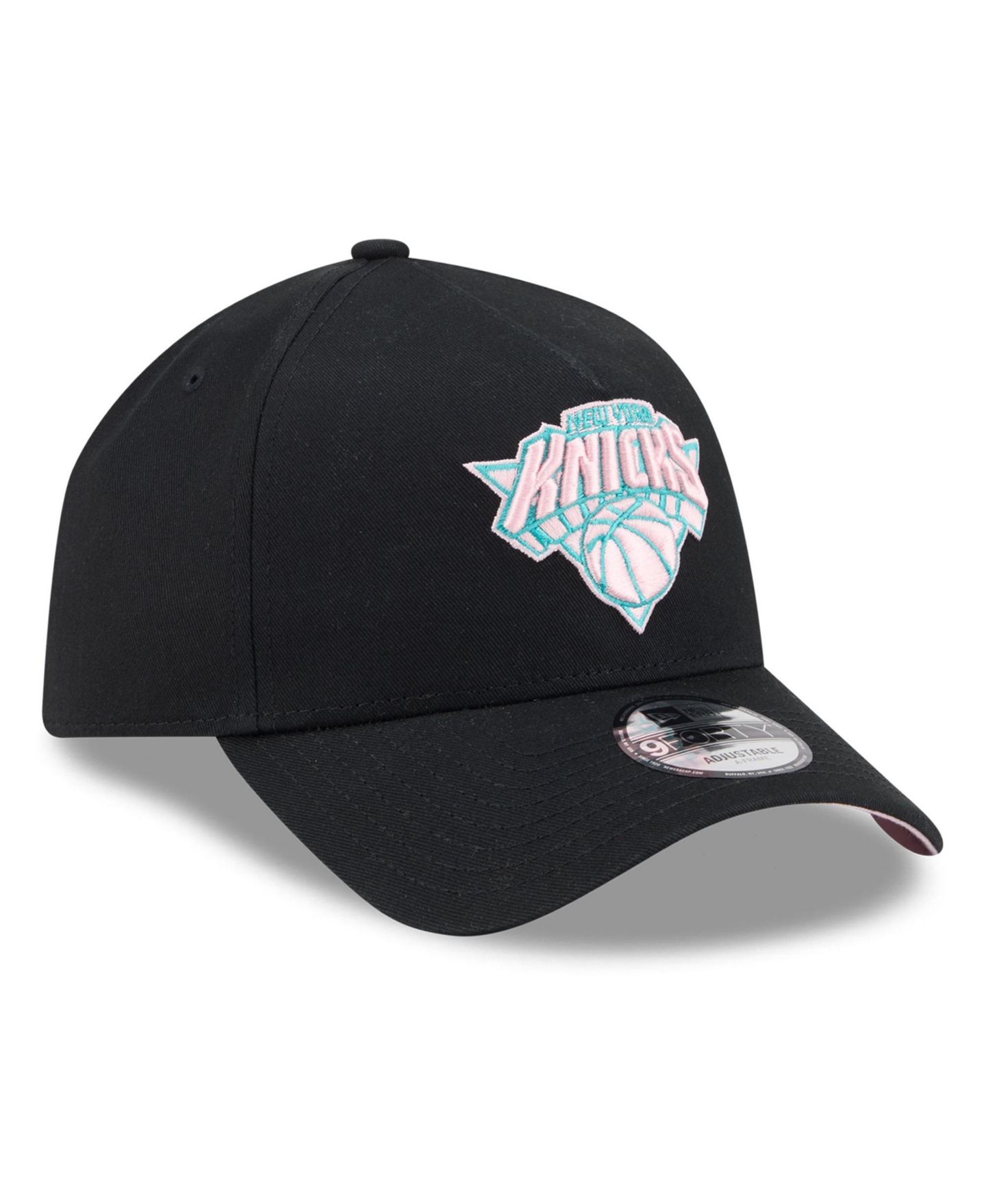 Кепка New Era Black New York Knicks Pastel Logo A-Frame 9FORTY Adjustable Hat — фото 3