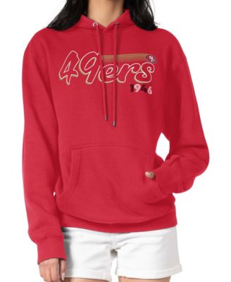 Women's Scarlet San Francisco 49ers Groovy Script Pullover Hoodie