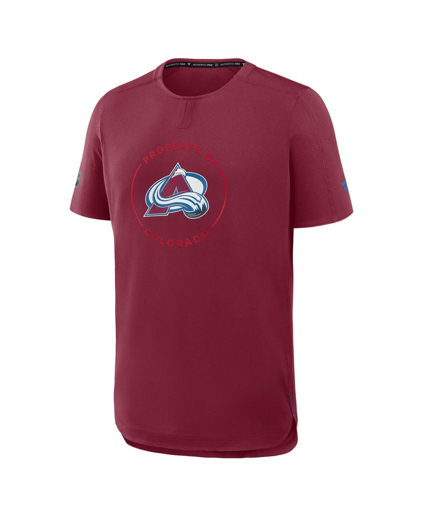 Мужская футболка Fanatics Burgundy Colorado Avalanche Authentic Pro Train Performance — фото 3