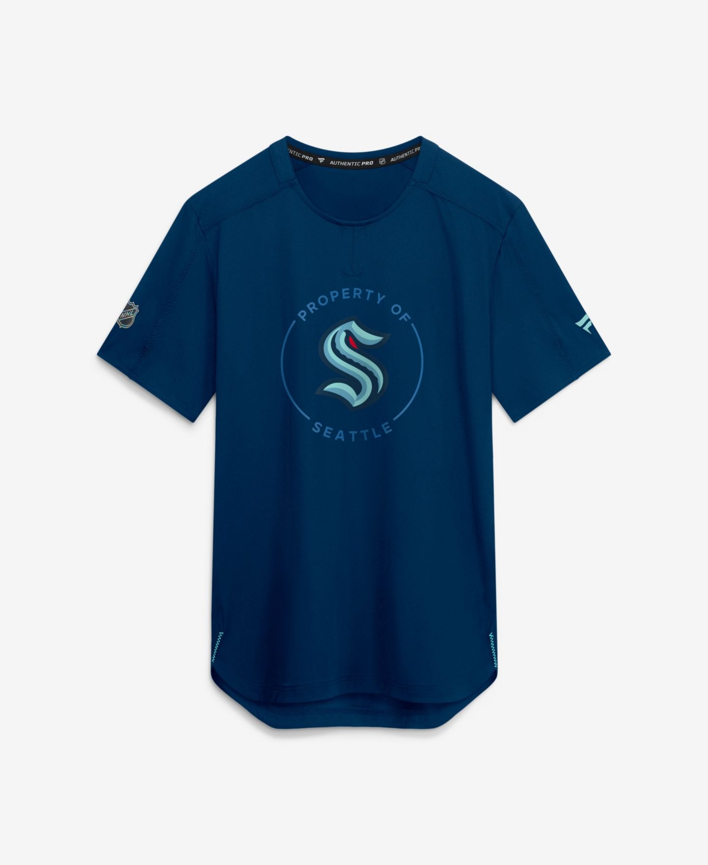 Мужская футболка Fanatics Deep Sea Blue Seattle Kraken Authentic Pro Train Performance — фото 1