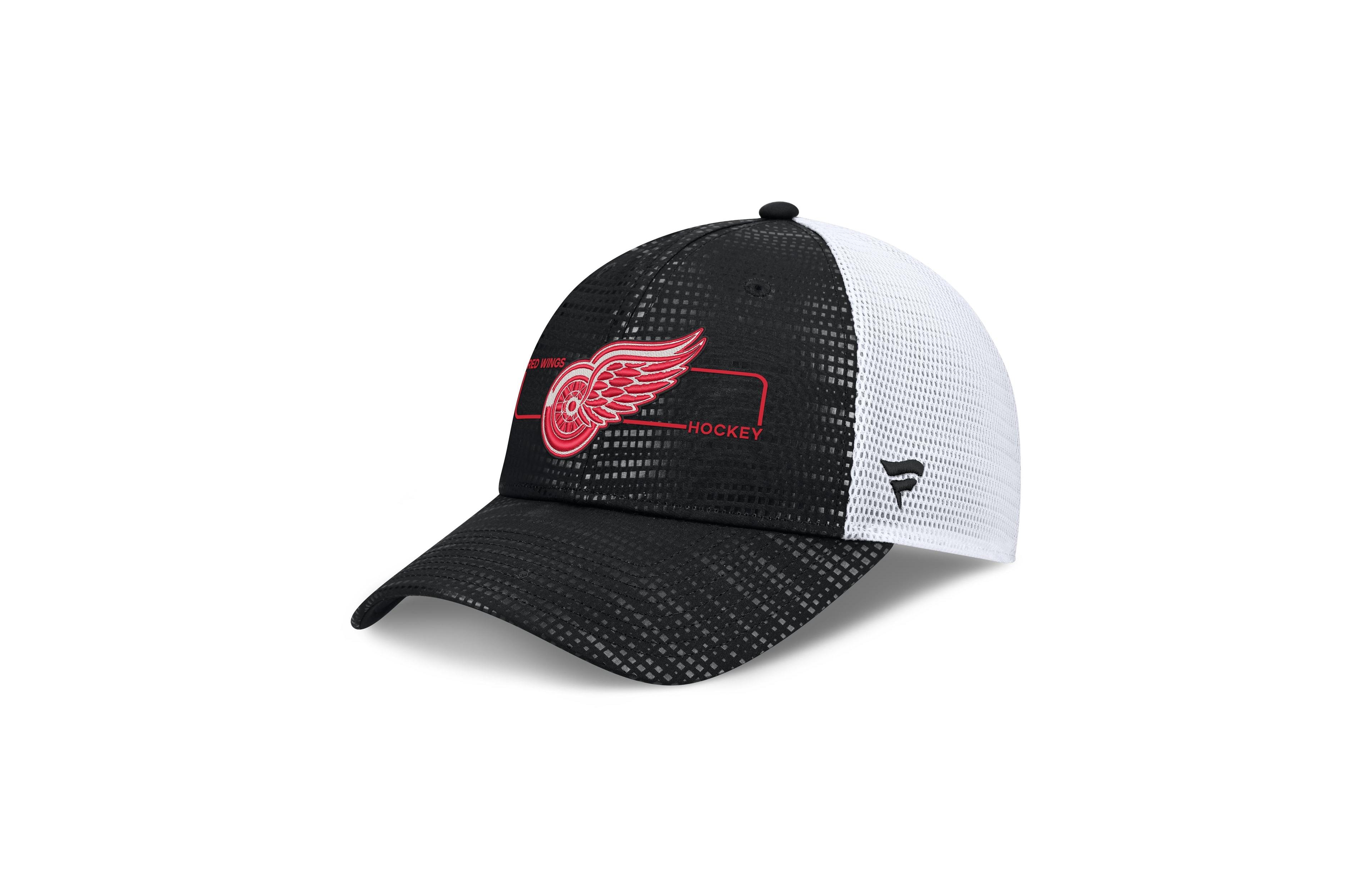 Fanatics Men's Black Detroit Red Wings Authentic Pro Rink Boxed Logo Trucker Hat