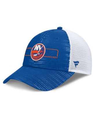 Men's Royal New York Islanders Authentic Pro Rink Boxed Logo Trucker Hat