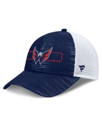 Men's Navy Washington Capitals Authentic Pro Rink Boxed Logo Trucker Hat