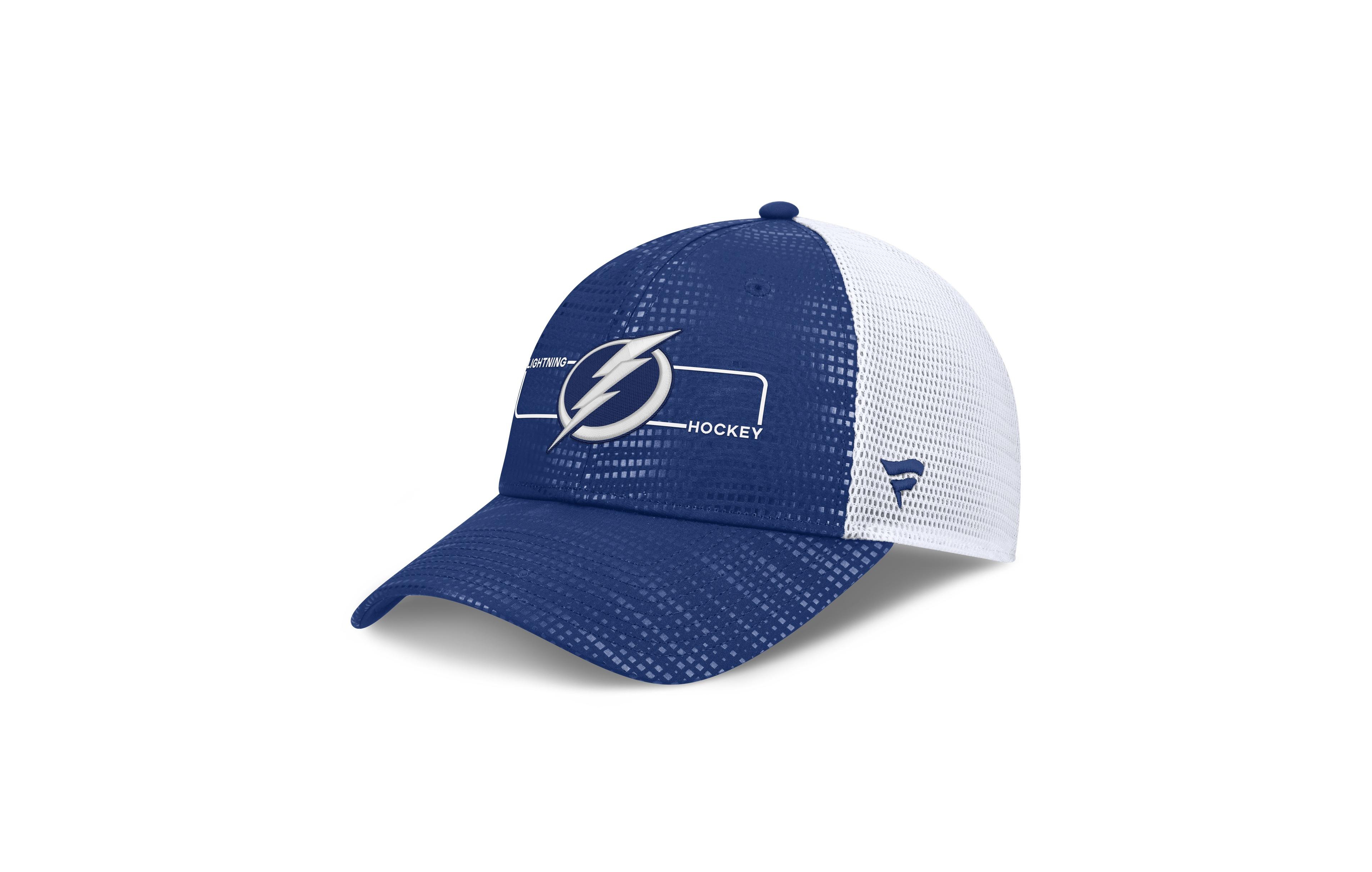 Fanatics Men's Blue Tampa Bay Lightning Authentic Pro Rink Boxed Logo Trucker Hat