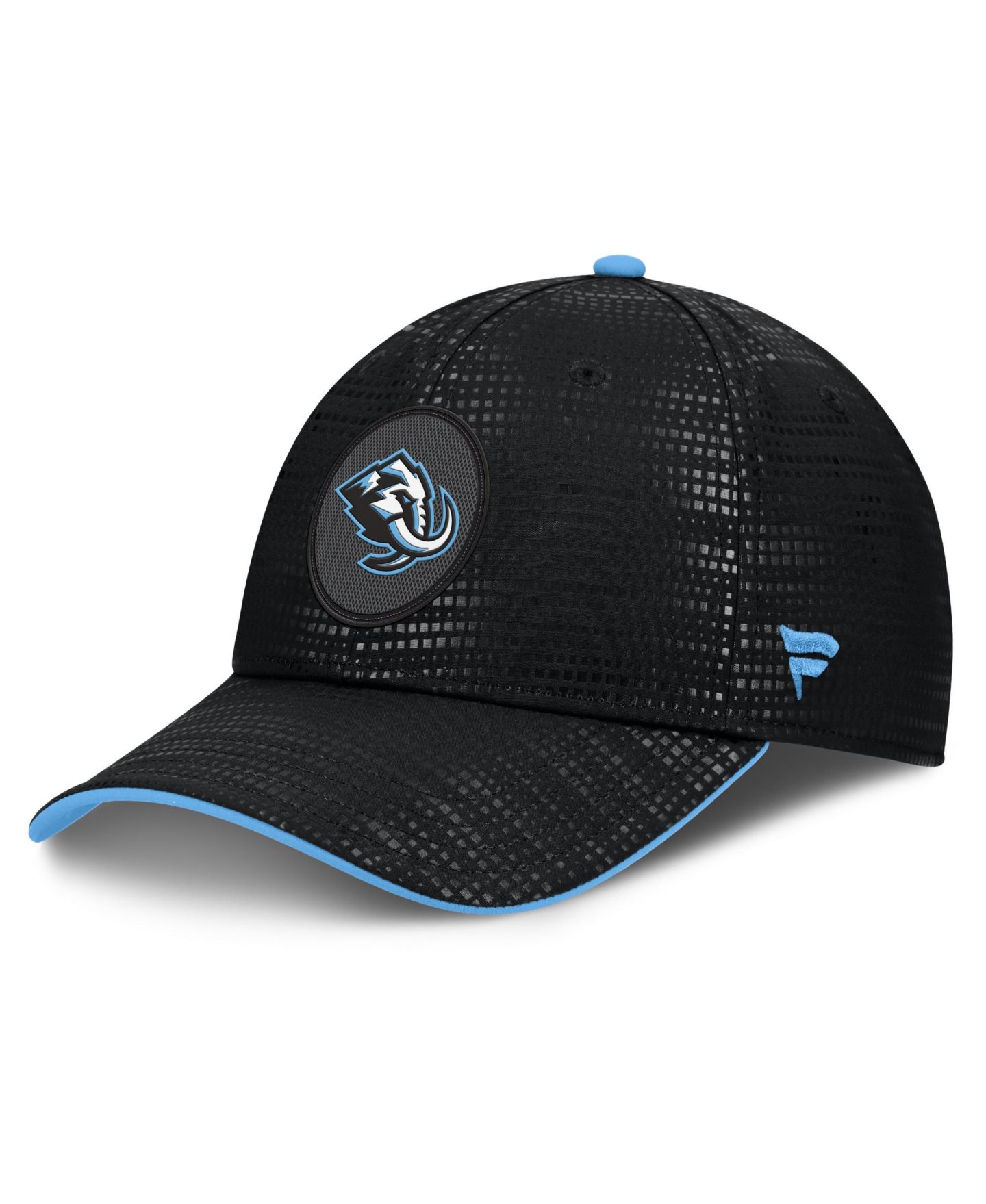 Мужской головной убор Fanatics Black Utah Mammoth Authentic Pro Rink Debossed Stretch Fit Hat — фото 1